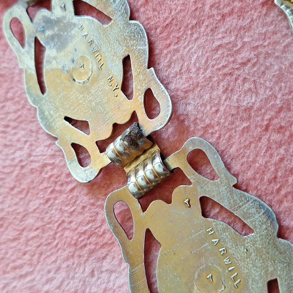 🦁Harwill NY rare lion vintage metal belt with clip and chain - Picture 9 of 15